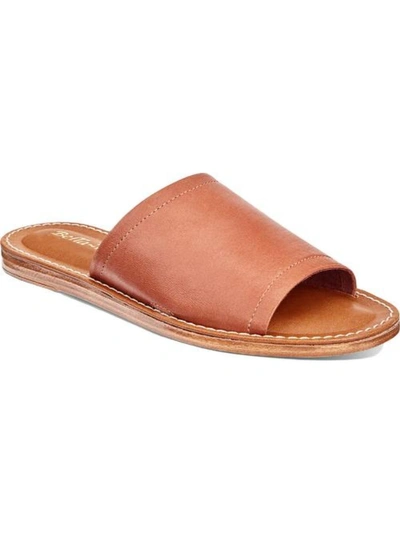Bella Vita Womens Leather Flat Slide Sandals In Multi