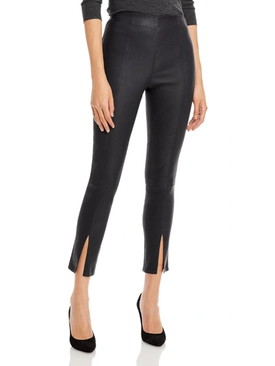 Theory Womens Leather Slit Legging Leggings In Black