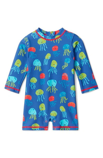 Hatley Baby Boy's Tiny Jellyfish One-piece Rashguard Swimsuit In Blue