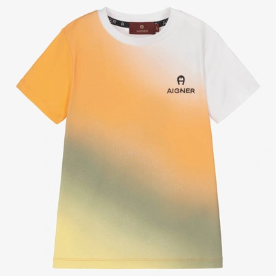 Aigner Kids'  Boys Orange Ombre Cotton T-shirt
