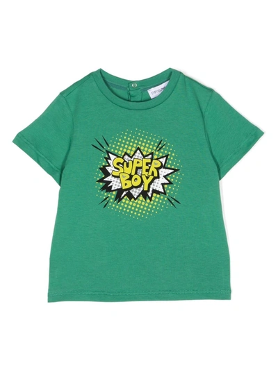 Emporio Armani Babies' Boys Green Cotton Logo T-shirt