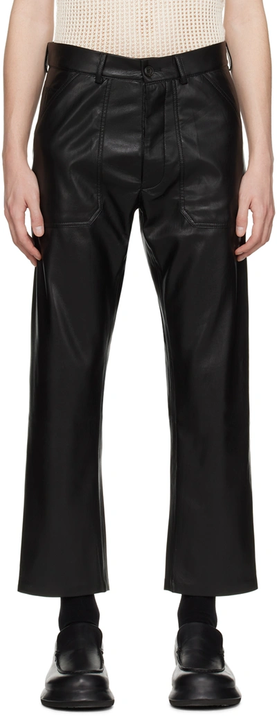 Nanushka Jasper Okobor Faux Leather Trousers In Black