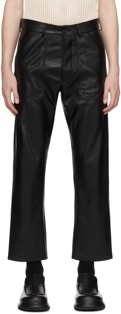 Nanushka Jasper Okobor Faux Leather Pants In Black