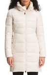 The North Face Metropolis Water Repellent 550 Fill Power Down Hooded Parka In Gardenia White