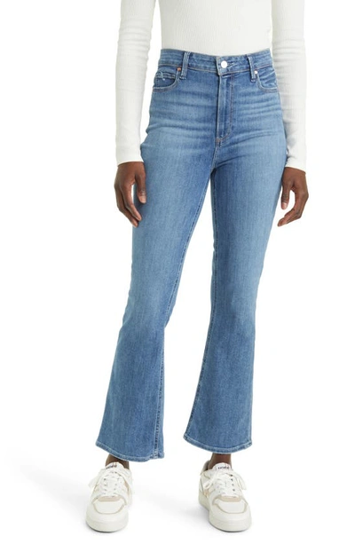 Paige Claudine Cropped Flare Raw Hem Jeans In Swap Meet