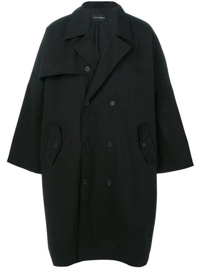 Yuiki Shimoji Oversized Trench Coat In Black