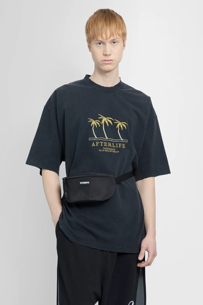 Vetements Oversized Embroidered Distressed Cotton-jersey T-shirt In Black