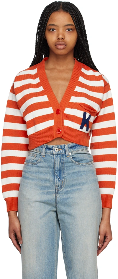 Kenzo Nautical Stripes Cardigan Sweater In Multicolour