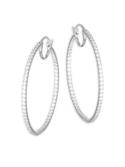 Adriana Orsini Pavé Crystal Hoop Earrings In Silver