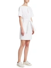 Theory Belted Crunch Wash Shift Dress W/ Self-tie Waist In White