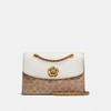 Coach Parker In Colorblock Signature Canvas In Beige/brown/white In Chalk/brass