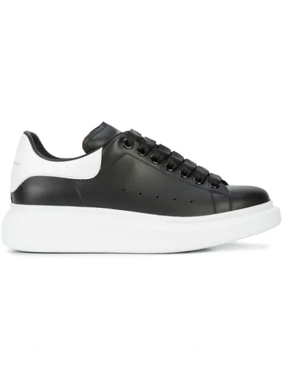Alexander Mcqueen Leather Exaggerated-sole Sneakers In Black