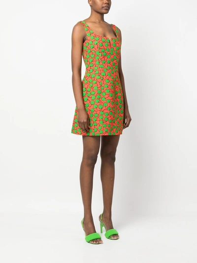 Moschino Abiti Fantasia Rosso In Orange,green