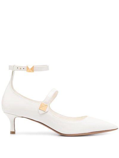 Valentino Garavani 50mm Tiptoe Patent Leather Pumps In Ivory