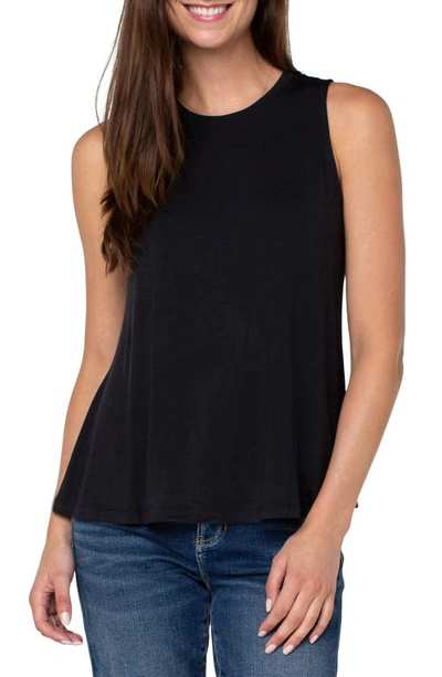 Liverpool Los Angeles Sleeveless Knit Top In Black
