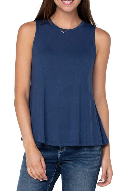 Liverpool Los Angeles Sleeveless Knit Top In Night Sky Blue