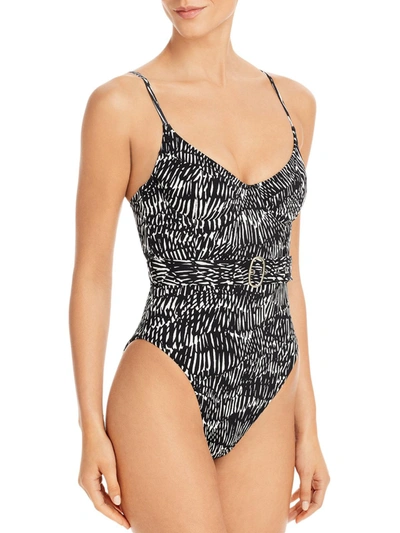 Jonathan Simkhai Womens Printed Underwire One-piece Swimsuit In Multi