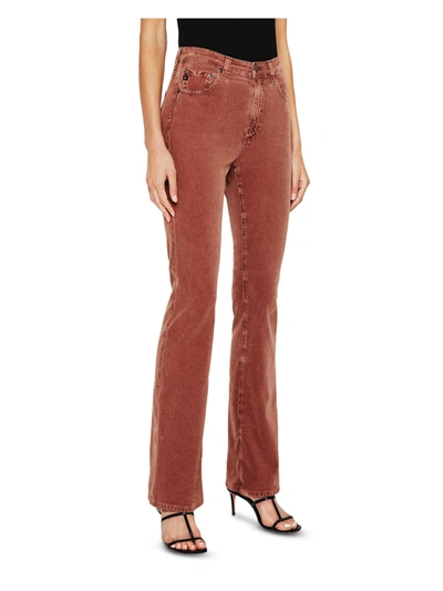 Adriano Goldschmied Womens Corduroy High Rise Bootcut Pants In Brown