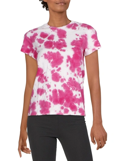 Pam & Gela Womens Tie-dye Cotton T-shirt In Pink