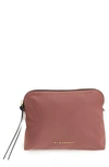 Burberry Large Technical Zip-top Pouch In Mauve Pink