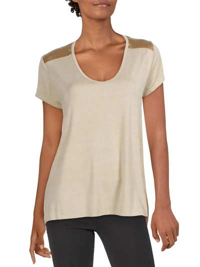 H By Bordeaux Womens Fitness Workout T-shirt In Beige