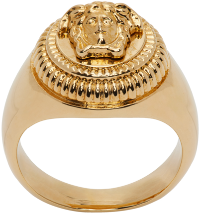 Versace Gold Medusa Biggie Ring In  Gold