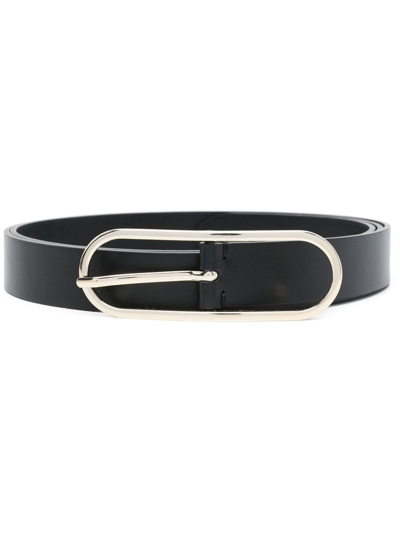 Erika Cavallini Leather Buckle-fastening Belt In Black