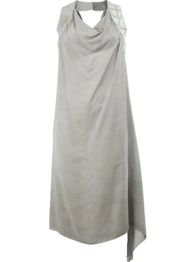 Isaac Sellam Experience Contrast Strap Draped Dress In Grey