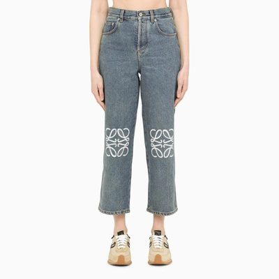 Loewe Anagram Cropped Blue Jeans