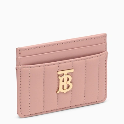 Burberry Powdered Leather Card Case In Pink