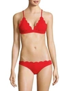 Marysia Fixed Triangle Bikini Top In Red