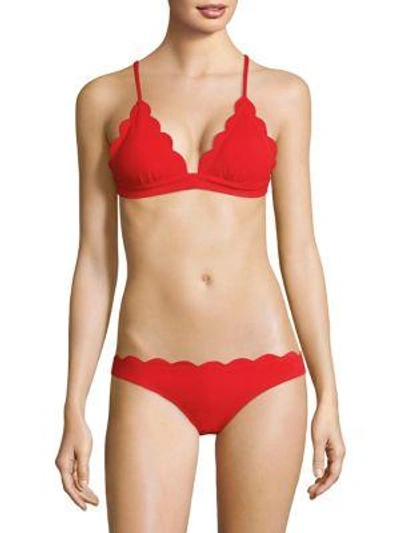 Marysia Fixed Triangle Bikini Top In Red