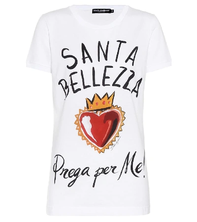 Dolce & Gabbana Printed Cotton T-shirt In White