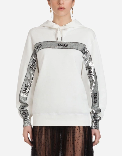 Dolce & Gabbana Jersey Sweatshirt With Hood In White