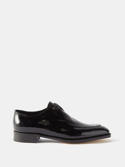 John Lobb Marldon Leather Oxford Shoes In Black Patent