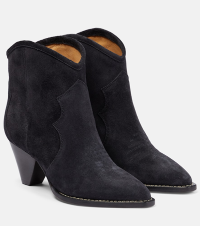 Isabel Marant Darizo Suede Ankle Boots In Black