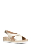 Aquatalia Adelina Metallic Crisscross Slingback Espadrilles In Platinum