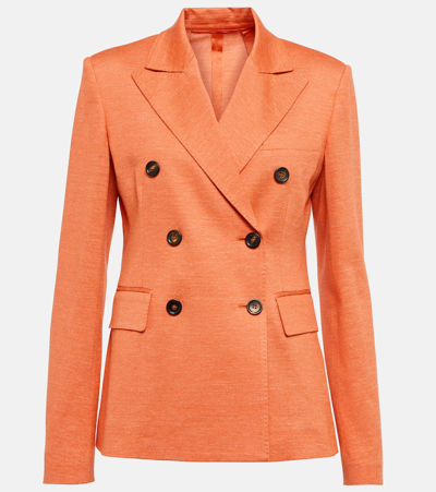 Max Mara Zirlo Jersey Button-front Blazer Jacket In Pesca