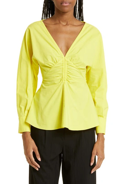 Proenza Schouler White Label V-neck Ruched Top In Sun