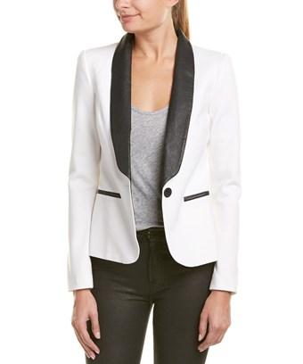 jeans and tuxedo jacket