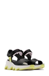 Sorel Kinetic Impact Y Strap Sandals In Black