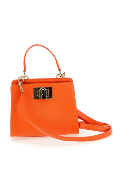 Furla "1927" Leather Bag In Orange