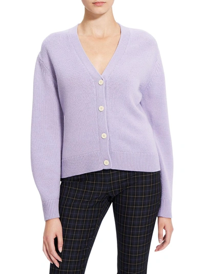 Theory Cashmere Cardigan In Purple