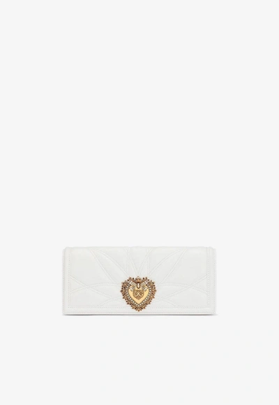 Dolce & Gabbana Quilted Nappa Leather Devotion Baguette Bag In White