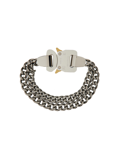 Alyx 2x Chain Buckle Bracelet In Silver