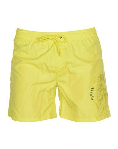 Diesel Swim Trunks In Yellow