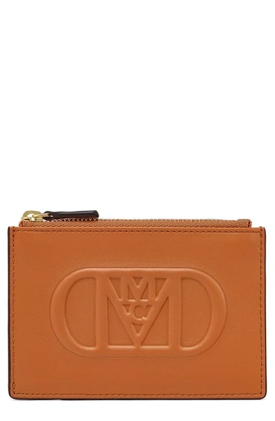 MCM Small Summer Smooth Visetos Monogram Logo Leather Bifold Wallet in  Black for Men