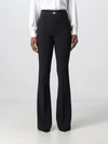 Elisabetta Franchi Trousers In Double Stretch Crepe In Black