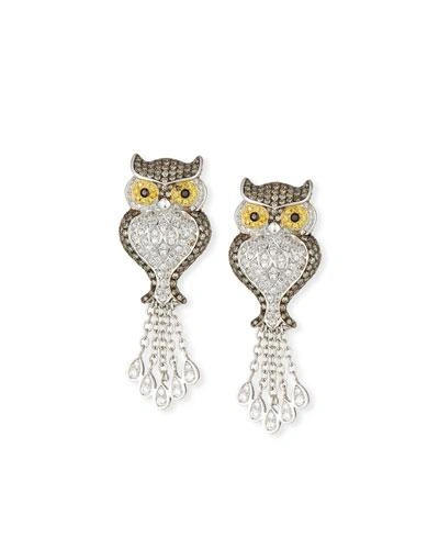 Roberto Coin 18k Diamond Owl Drop Earrings