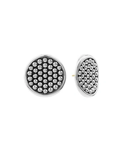 Lagos Sterling Silver Bold Caviar Button Earrings